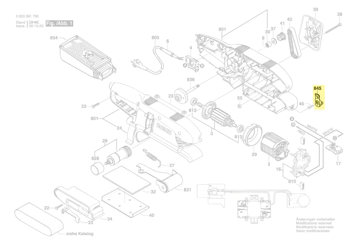 Levier pour ponceuse à bande BOSCH PBS 7A